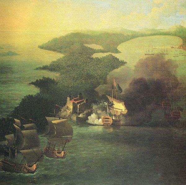 Samuel Scott Admiral Vernon capture of Porto Bello in 1739. china oil painting image